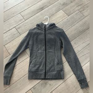 Lululemon gray scuba zip up, size 4